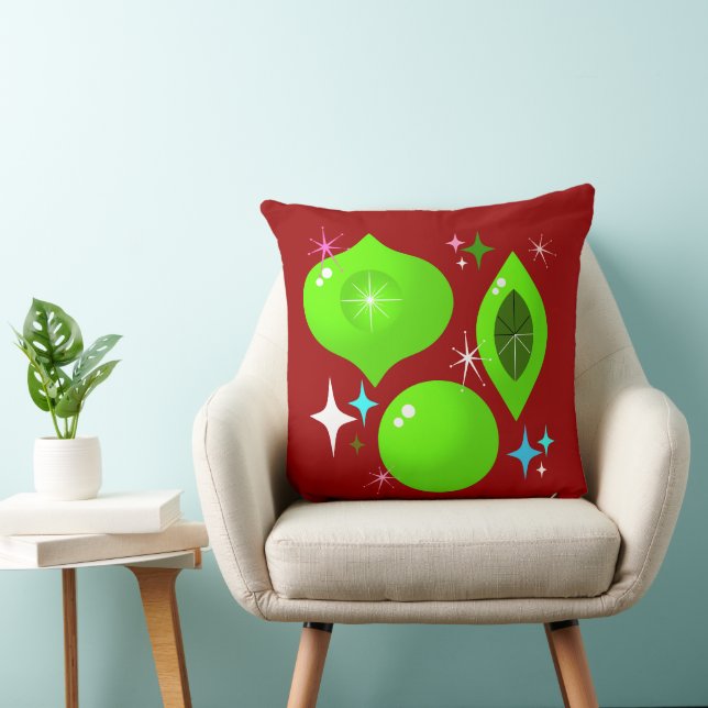 Retro Ornaments Throw Pillow (Chair)