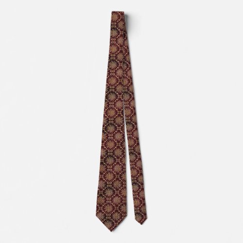 Retro Ornate Abstract Sunflower Necktie