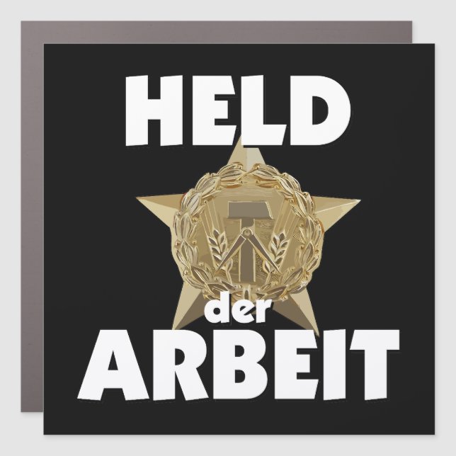 Retro Ostalgie GDR. Hero Stern Wappen Car Magnet (Front)