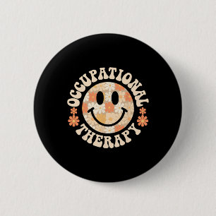 Retro Ot Floral Occupational Therapy Squad Therapi Button