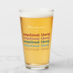 Retro OT Occupational Therapy OT Personalized Glass