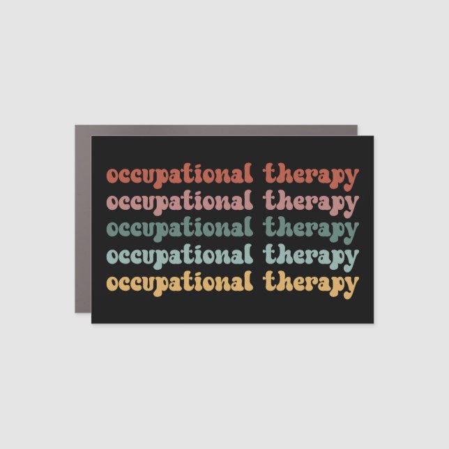 Retro OT Occupational Therapy OT School Student Car Magnet (Front)