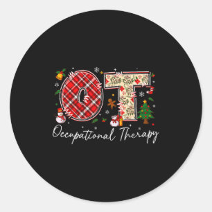 Retro Ot Occupational Therapy Santa Christmas Ot S Classic Round Sticker