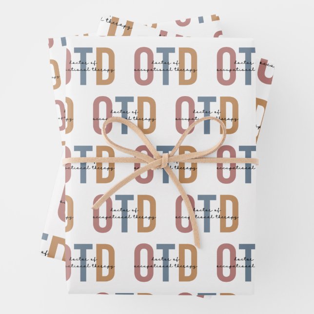 Retro OTD Doctor of Occupational Therapy Wrapping Paper Sheets (In situ)