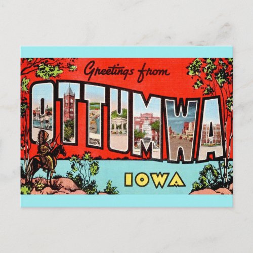 Retro Otumwa Iowa Postcard
