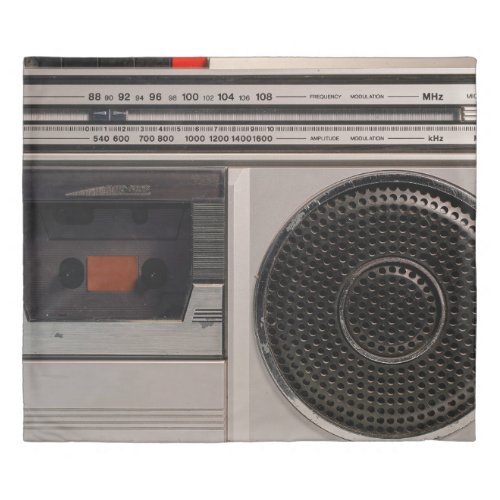 Retro outdated portable stereo radio cassette reco duvet cover