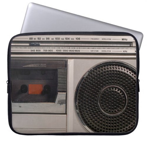 Retro outdated portable stereo radio cassette reco laptop sleeve