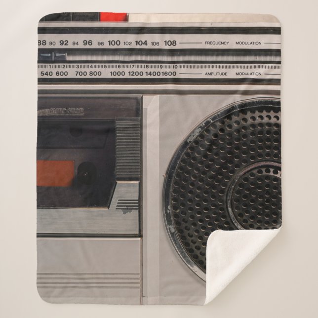 Retro outdated portable stereo radio cassette reco sherpa blanket (Front)