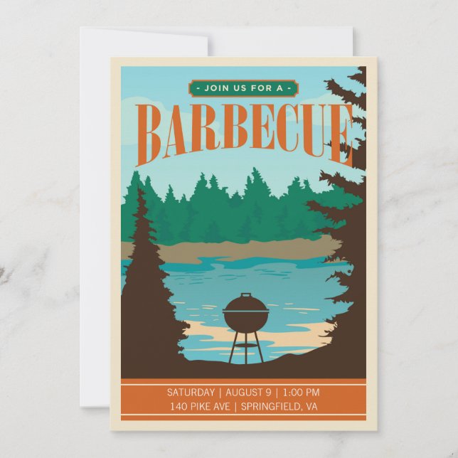 Retro Outdoor BBQ Invite (Front)