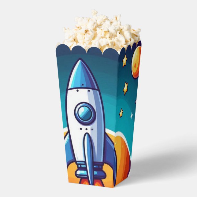 Retro, outer space rocket favor boxes (Popped)