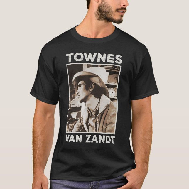 Retro Outlaw Townes Van Zandt Fan Art  T-Shirt (Front)