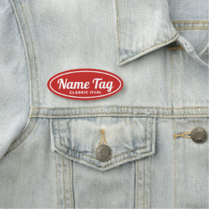 Retro Oval Classic Name Tag