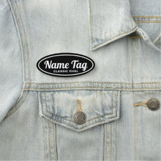 Retro Oval Classic Name Tag