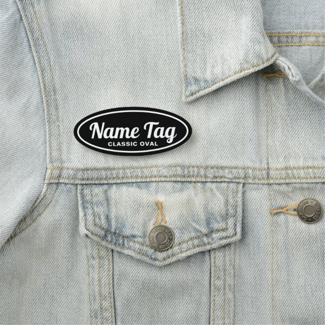 Retro Oval Classic Name Tag (In Situ)