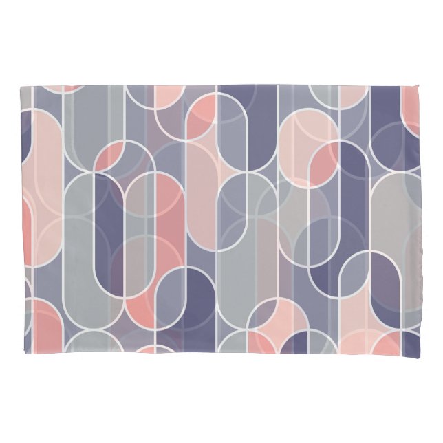 Retro Oval Geometric 70s Pattern Pillow Case (Front)