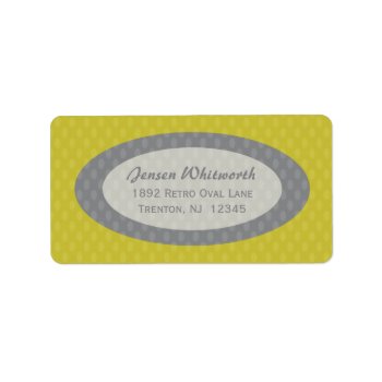 Retro Ovals Address Labels - Olive by StriveDesigns at Zazzle