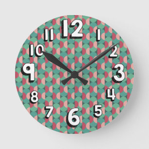 Retro Ovals and Semi-Circles Round Clock