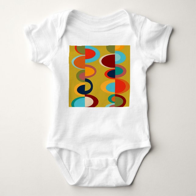 Retro Ovals Baby Bodysuit (Front)