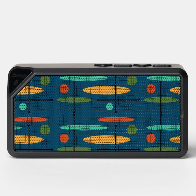 Retro Ovals Lines & Dots Bluetooth Speaker (Front)