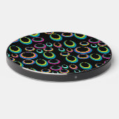 Retro Ovals on Black Wireless Charger (Front 2)
