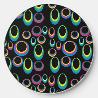 Retro Ovals on Black Wireless Charger