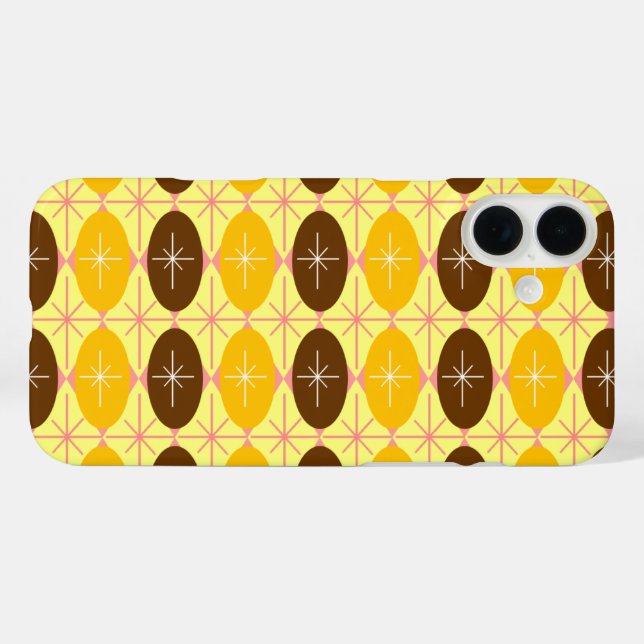 Retro Ovals & Starburst Pattern Case-Mate iPhone Case (Back (Horizontal))
