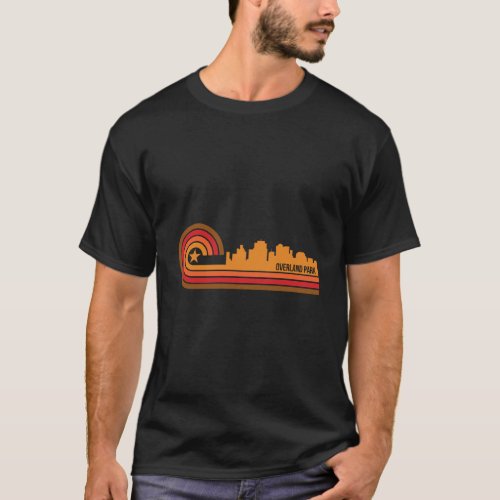 Retro Overland Park Cityscape Overland Park Ks Sky T_Shirt