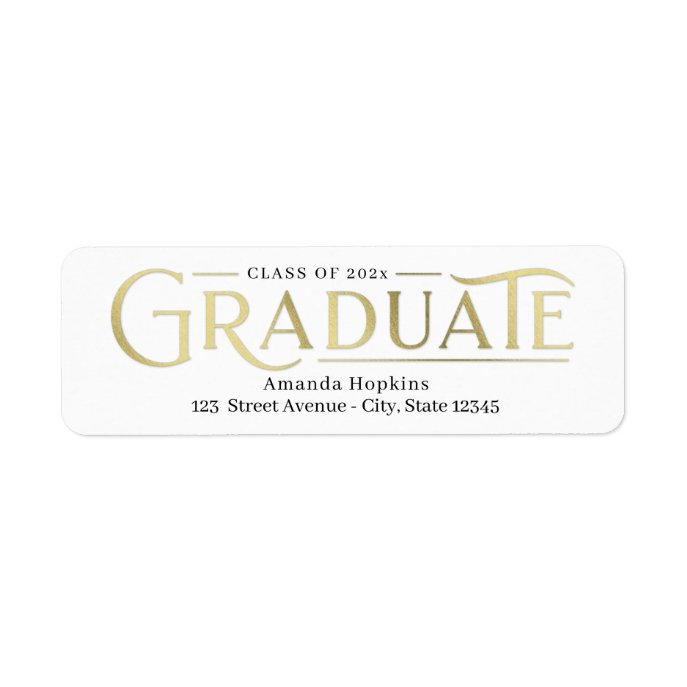 Retro Overlay Graduation Return Address Label