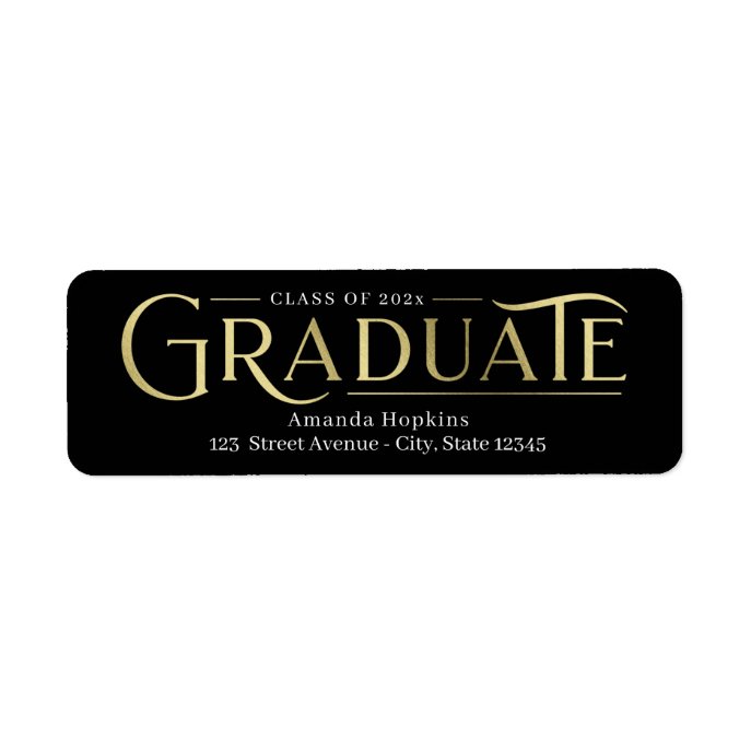 Retro Overlay Graduation Return Address Label