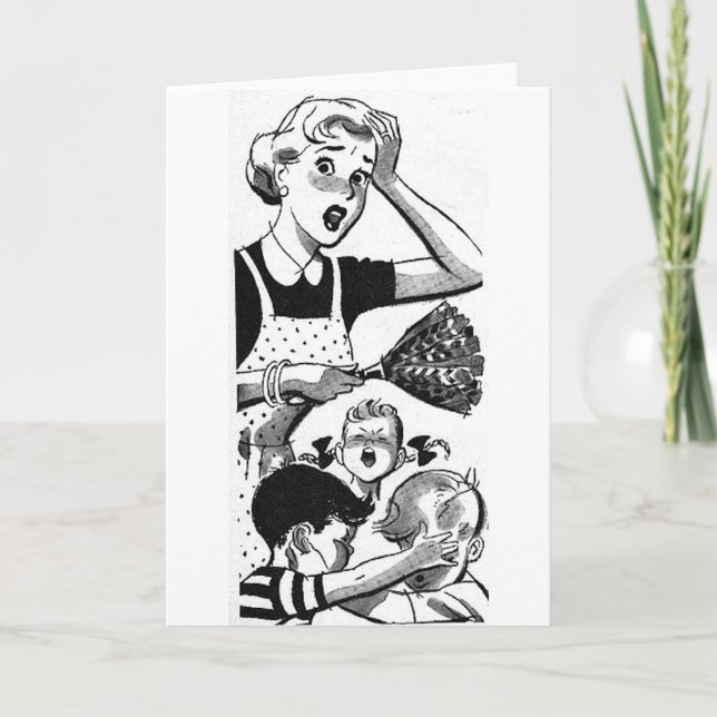 Retro Overwhelmed Mom Card (Front)