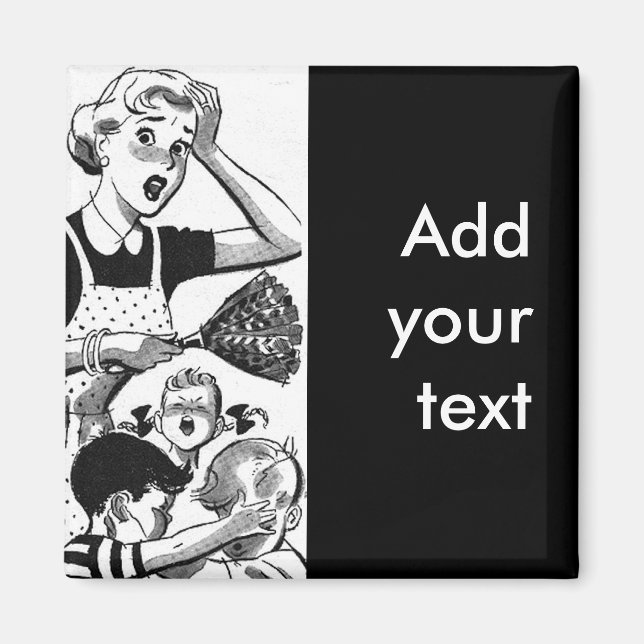 Retro Overwhelmed Mom Magnet (Front)