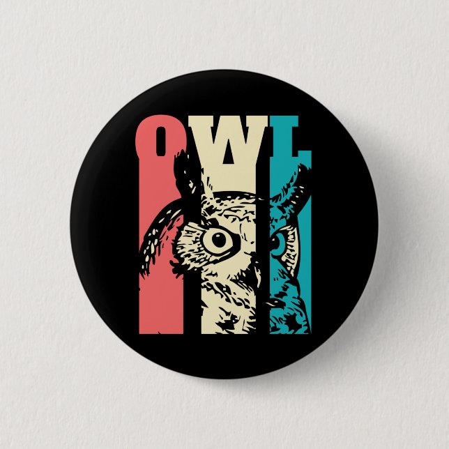 Retro Owl Button (Front)