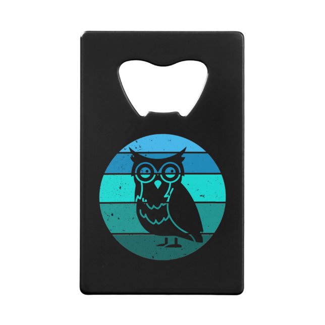 Retro Owl Credit Card Bottle Opener (Front)