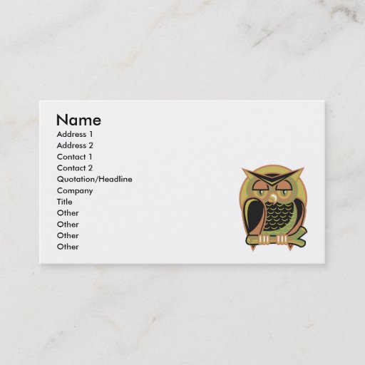 Customizable retro owl design business card template