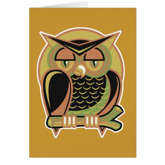 retro owl design cards (Front)