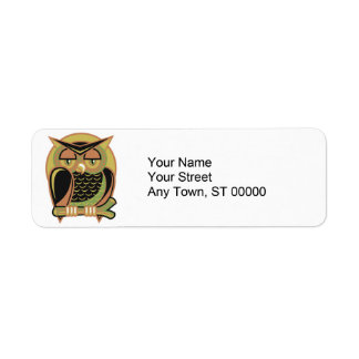 retro owl design label