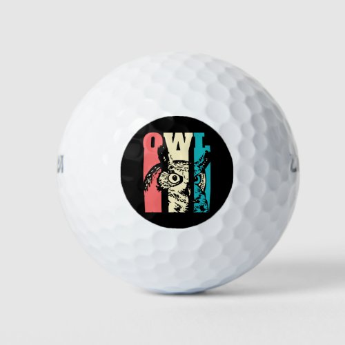 Retro Owl Golf Balls