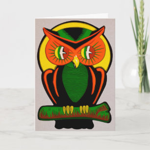 Retro Owl Halloween Card