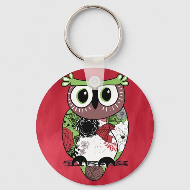 Retro Owl Keychain (Front)