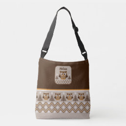 Retro Owl Knitted Design Crossbody Bag