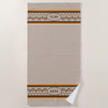 Retro Owl Knitted Design Tan Orange Brown Pet Towl Beach Towel<br><div class="desc">Your pet can enjoy bath time in personalized style with the Retro Owl Knitted Design Tan Orange Brown Pet towel.  Add your pets name to make uniquely yours.</div>