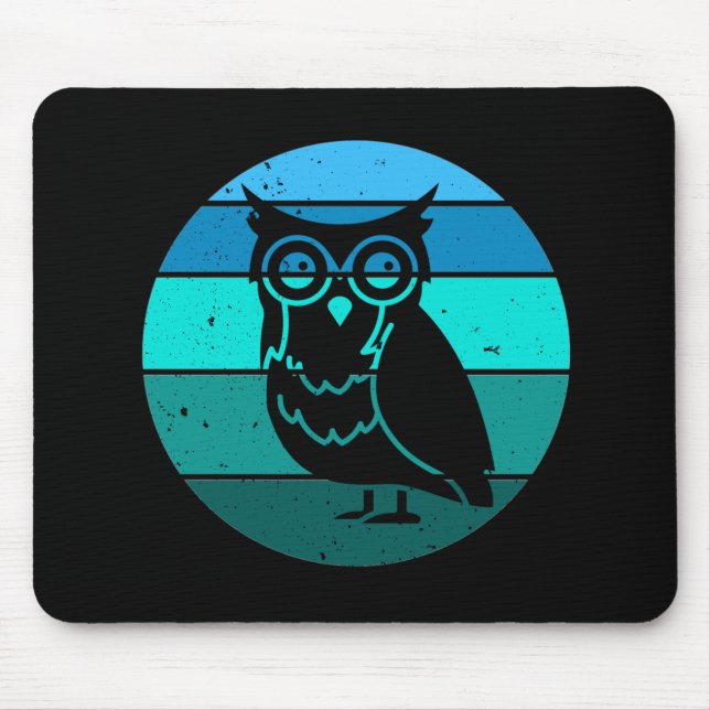 Retro Owl Mouse Pad (Front)