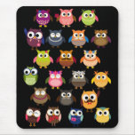 Retro Owl Pattern Mouse Pad at Zazzle