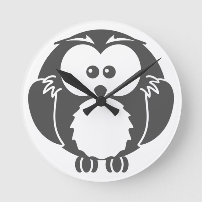 Retro Owl Round Clock (Front)