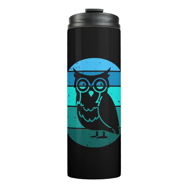 Retro Owl Thermal Tumbler (Front)