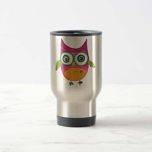 Retro Owl Travel Mug