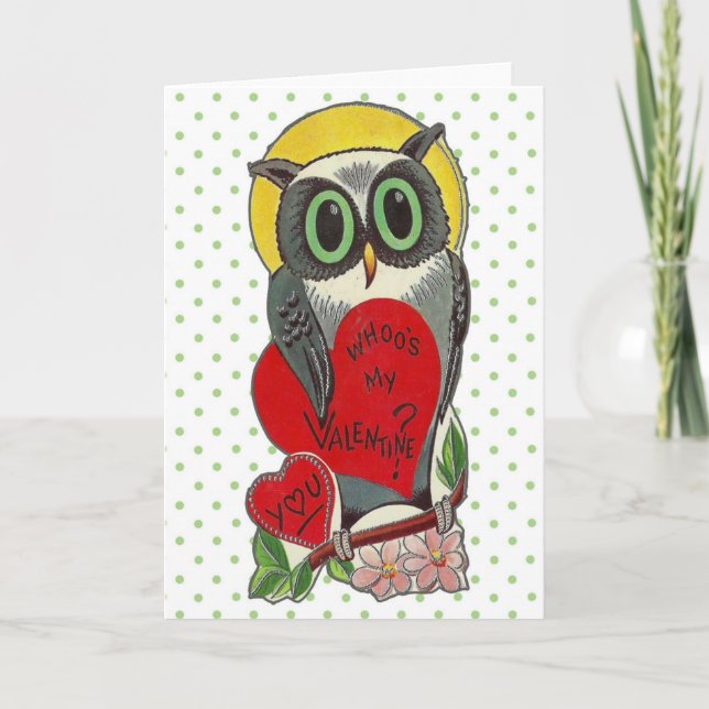 Retro Owl Valentine Card (Front)