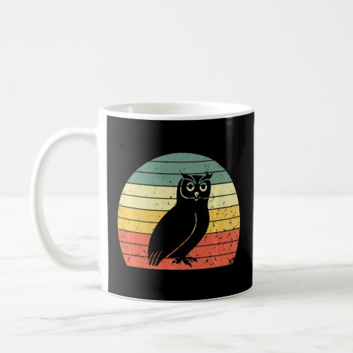 Retro Owl Vintage Owl Silhouette Bird Animal  70s  Coffee Mug