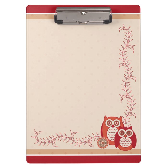 Retro Owls Clipboard