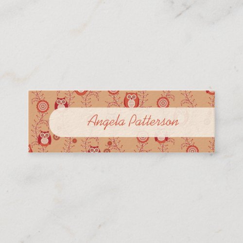 Retro Owls Skinny Mommy Calling Cards